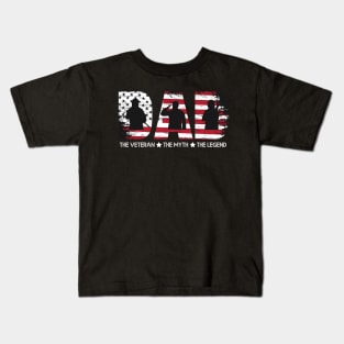 Dad Veterans Day Gift Dad American Flag Usa Gift Kids T-Shirt